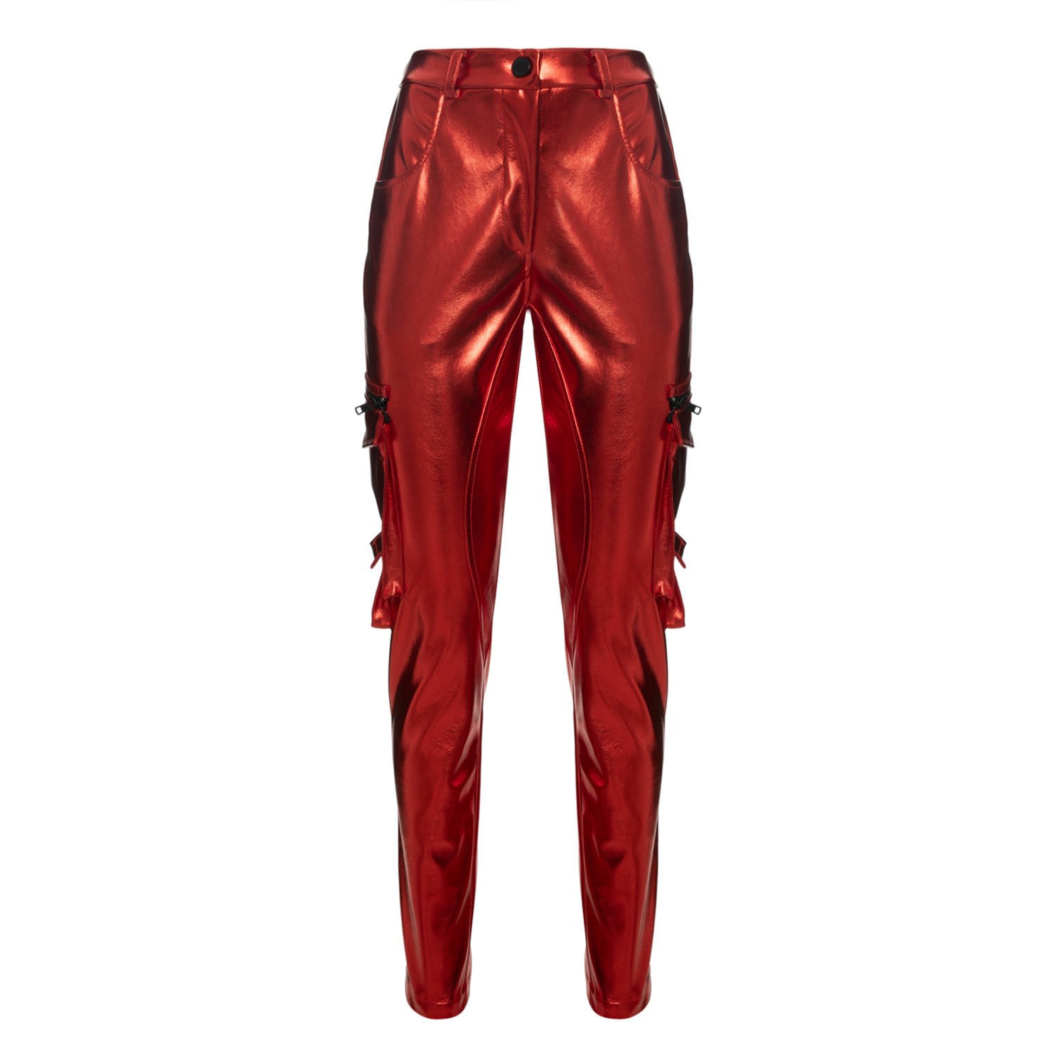 Women’s Tech Pelle Pocket Pants Red Extra Small Balletto Athleisure Couture