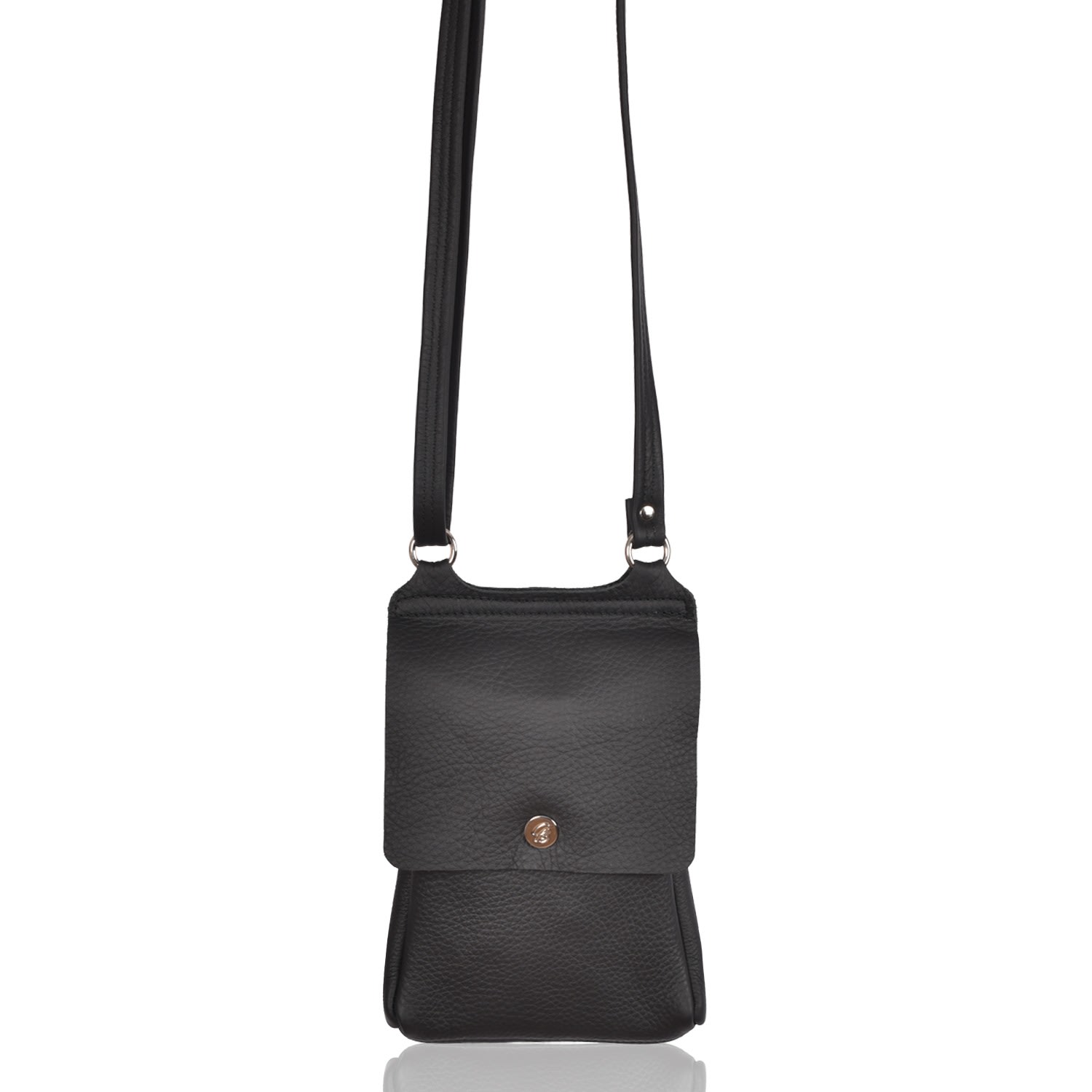 Women’s Leather Crossbody Bag Black Flora Mini Owen Barry