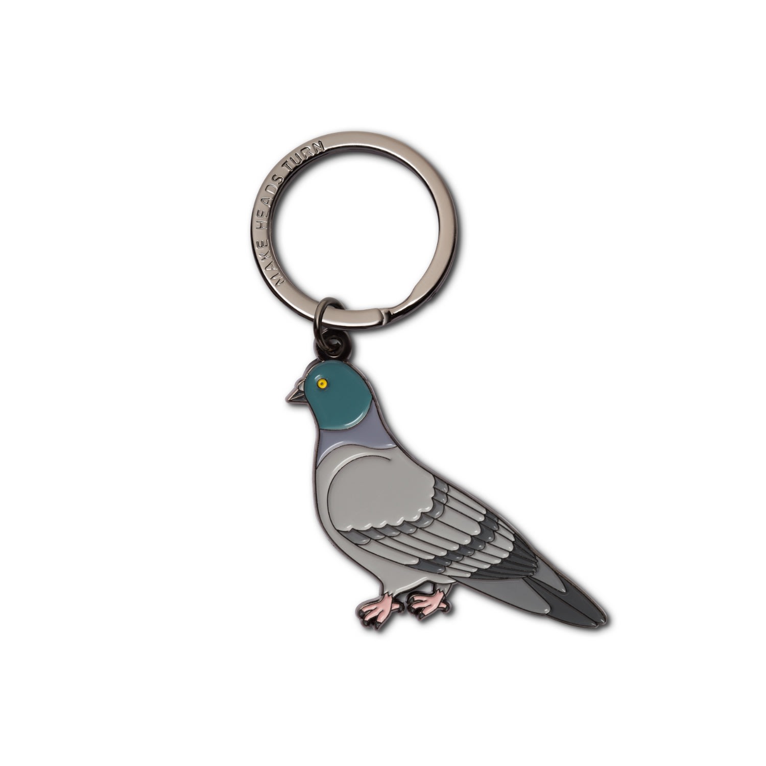 Women’s Grey Enamel Keychain Pigeon Make Heads Turn