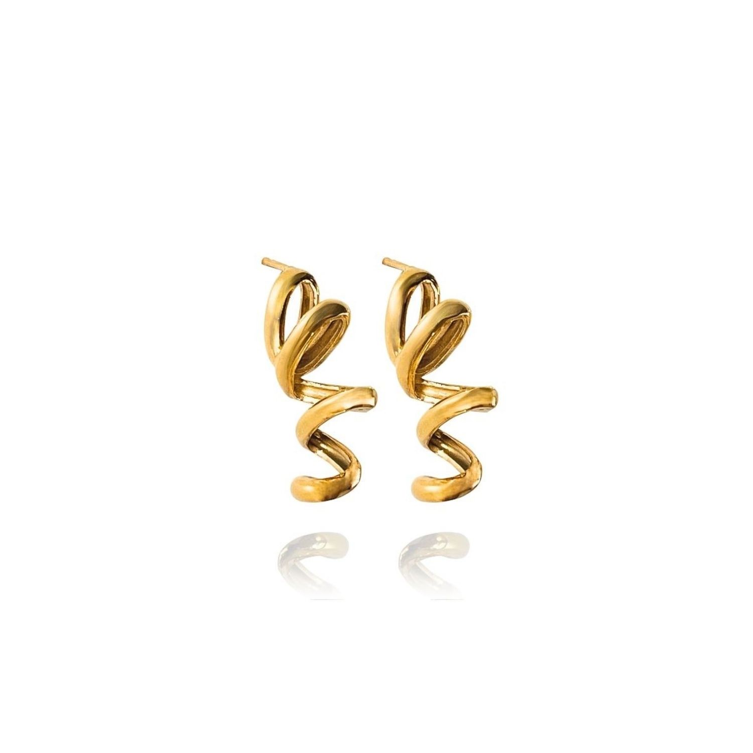 Women’s Seta Spiral Hoop Gold Earrings Linya Jewellery