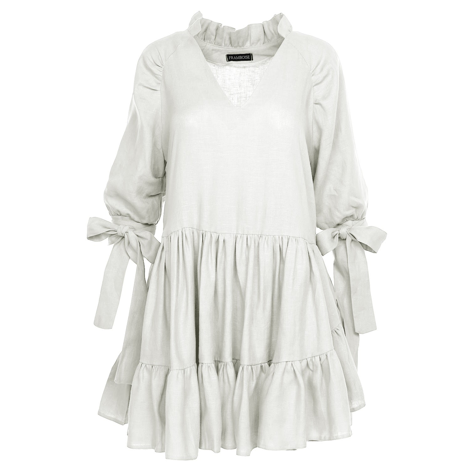 Women’s Emuna Mini White Linen Dress Medium Framboise