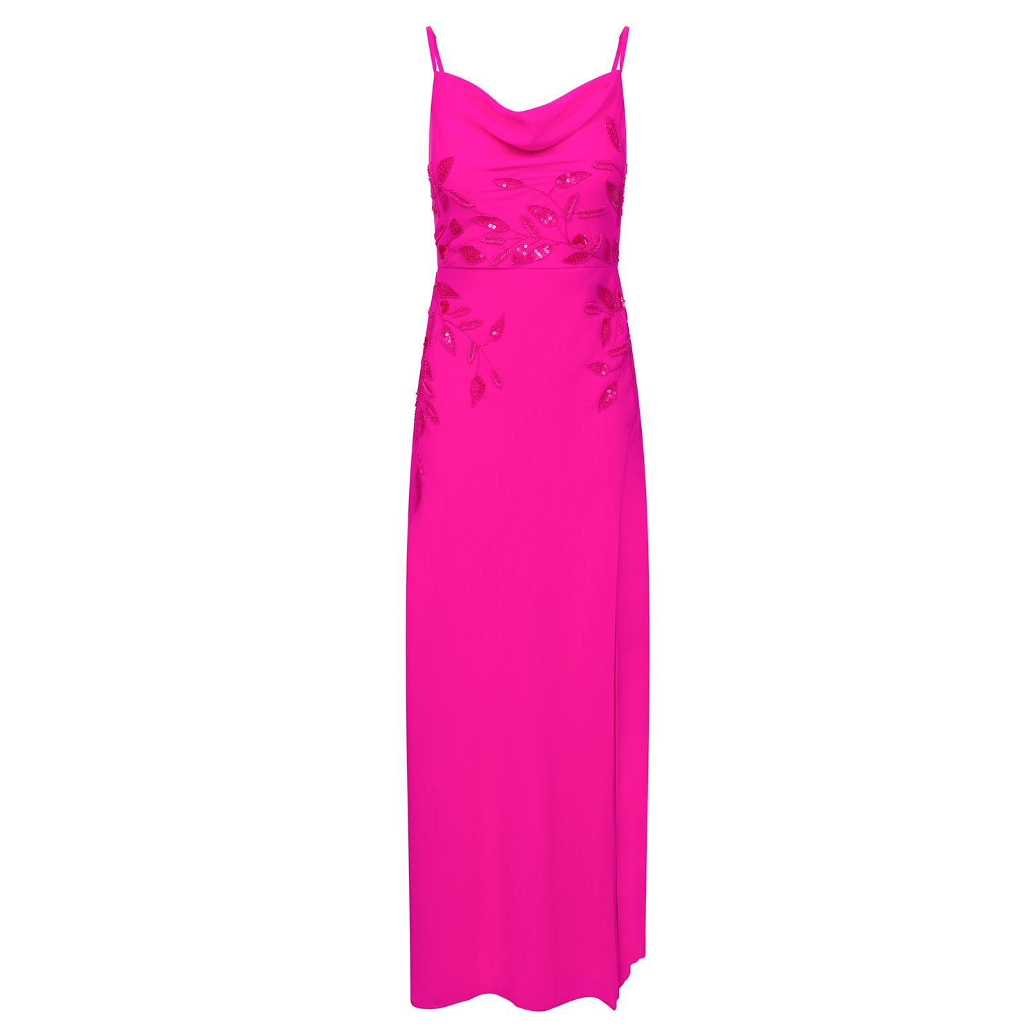 Women’s Pink / Purple The Indy Embellished Cowl Neck Cami Maxi Dress With Thigh Split Small Hope and Ivy