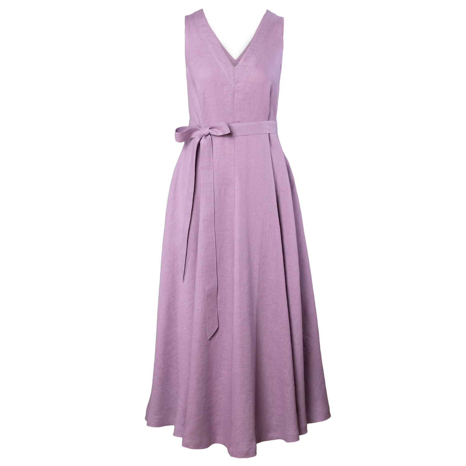 Women’s Pink / Purple Anita Maxi Dress In Lilac Linen Medium Luxe Hapsal