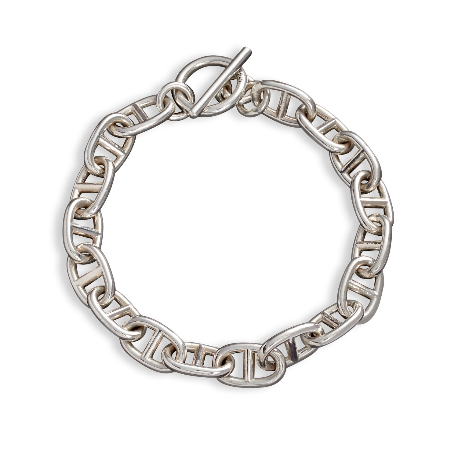 Men’s Bean Chain Bracelet - Sterling Silver - Silver Loupn