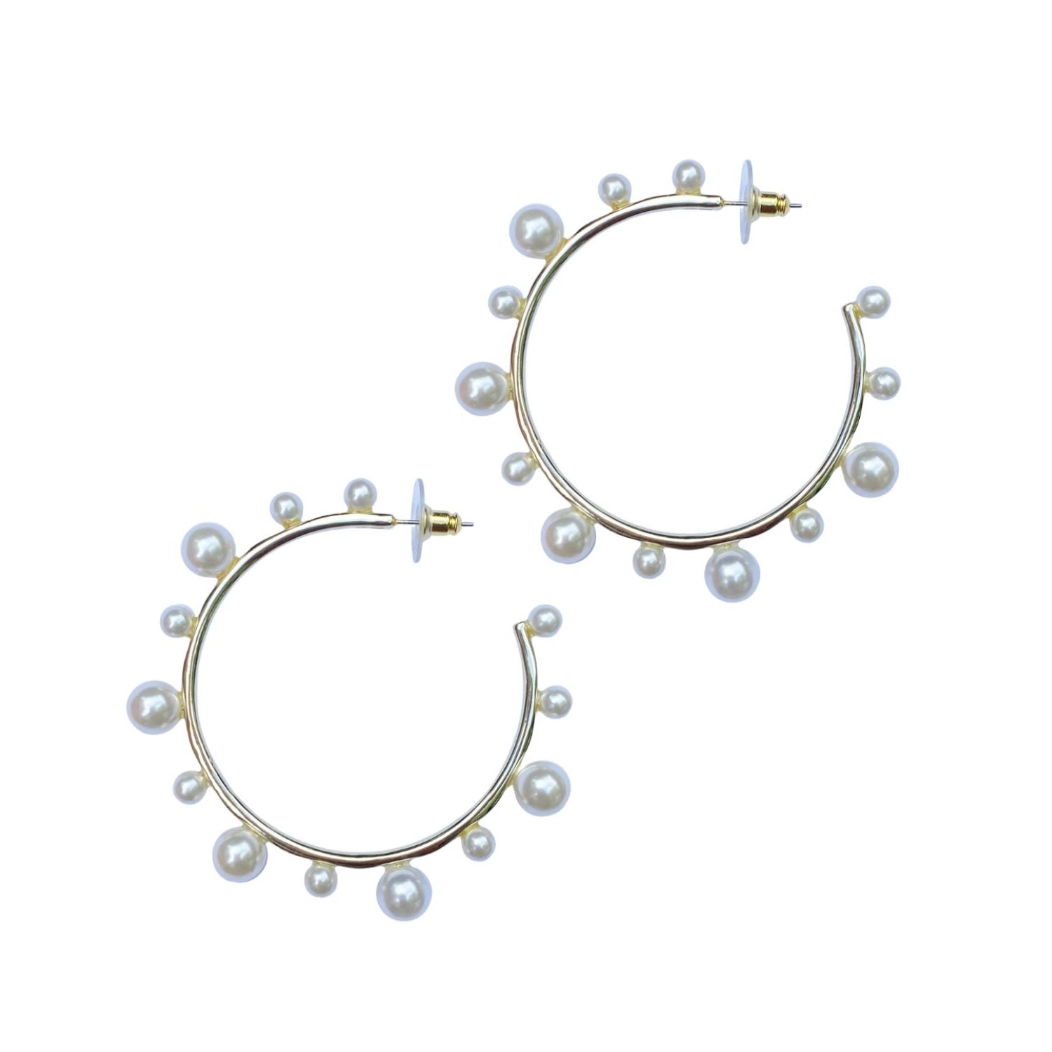 Women’s Gold Pearl Hoops Nicola Bathie Designs