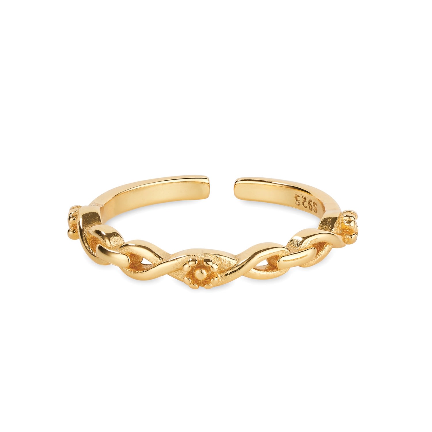 Women’s Gold Link Stackable Ring Elk & Bloom - Everyday Fine Jewellery