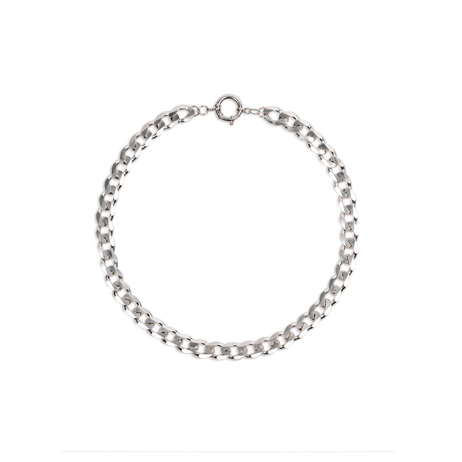 Women’s Sterling Silver Classic Cuban Flat Curb Chain Necklace Undefined Jewelry