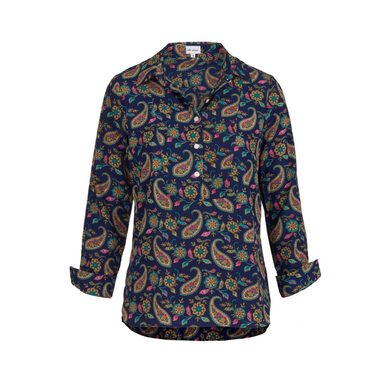 Women’s Blue Soho Shirt In Navy Paisley Extra Small At Last...