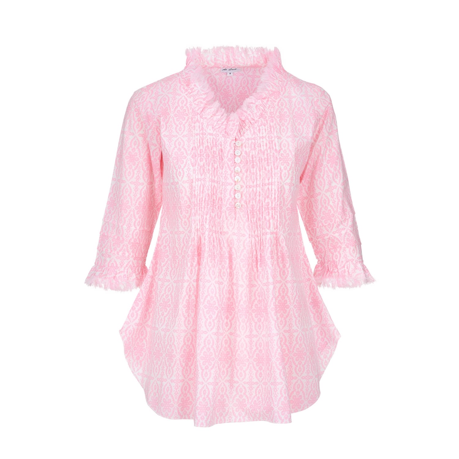 Women’s Pink / Purple Sophie Cotton Shirt In Baby Pink & White Small At Last...