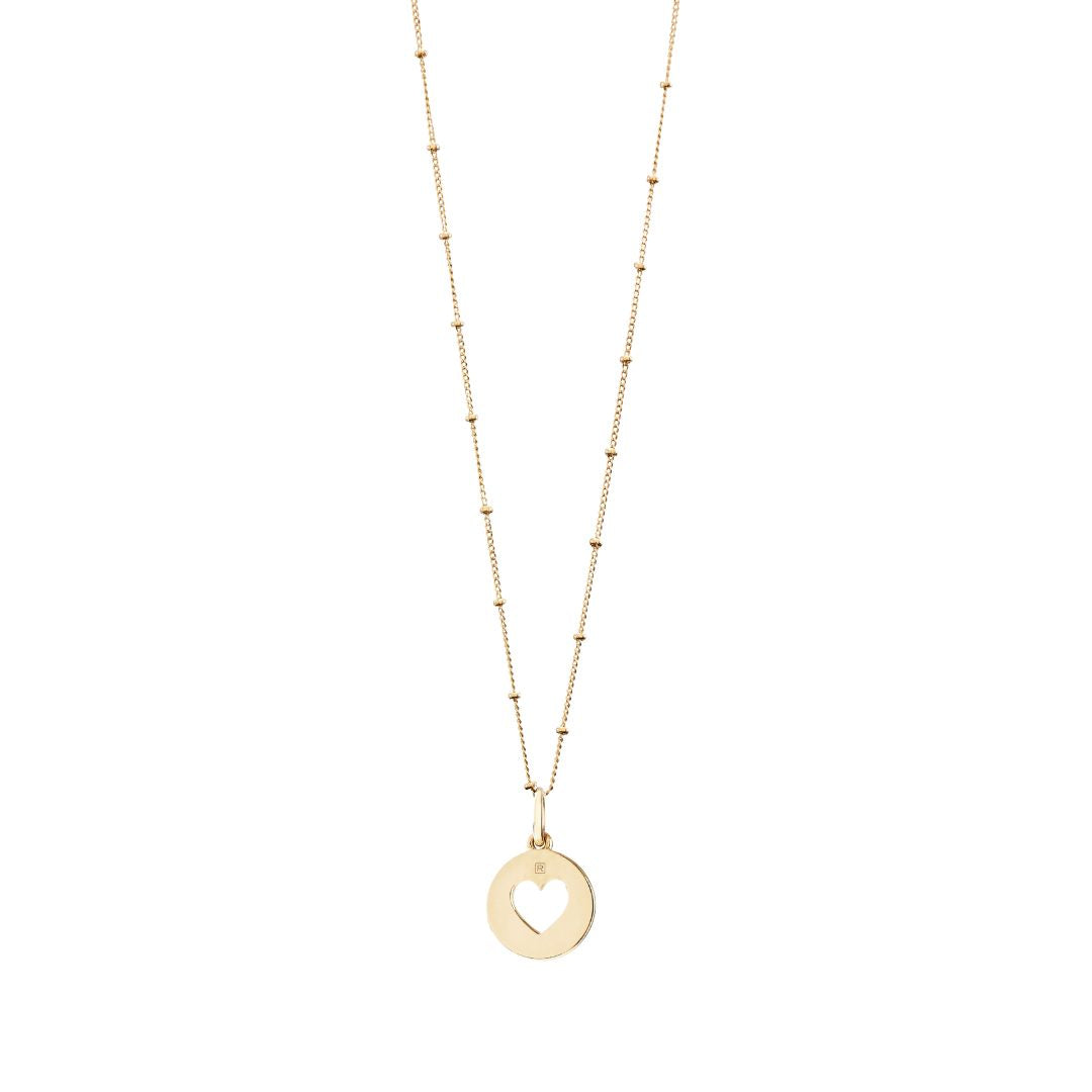 Women’s Recognised Gold Vermeil Heart Popon Pendant & Bobble Chain Necklace