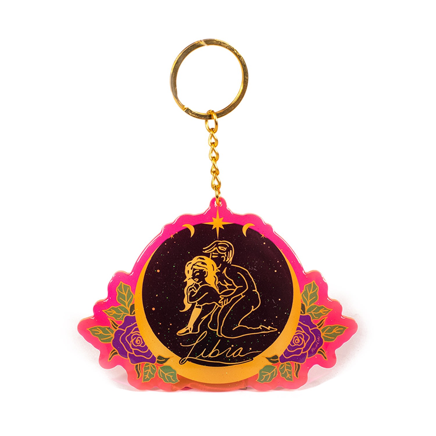 Libra Zodiac Sign Keychain One Size Black Cake