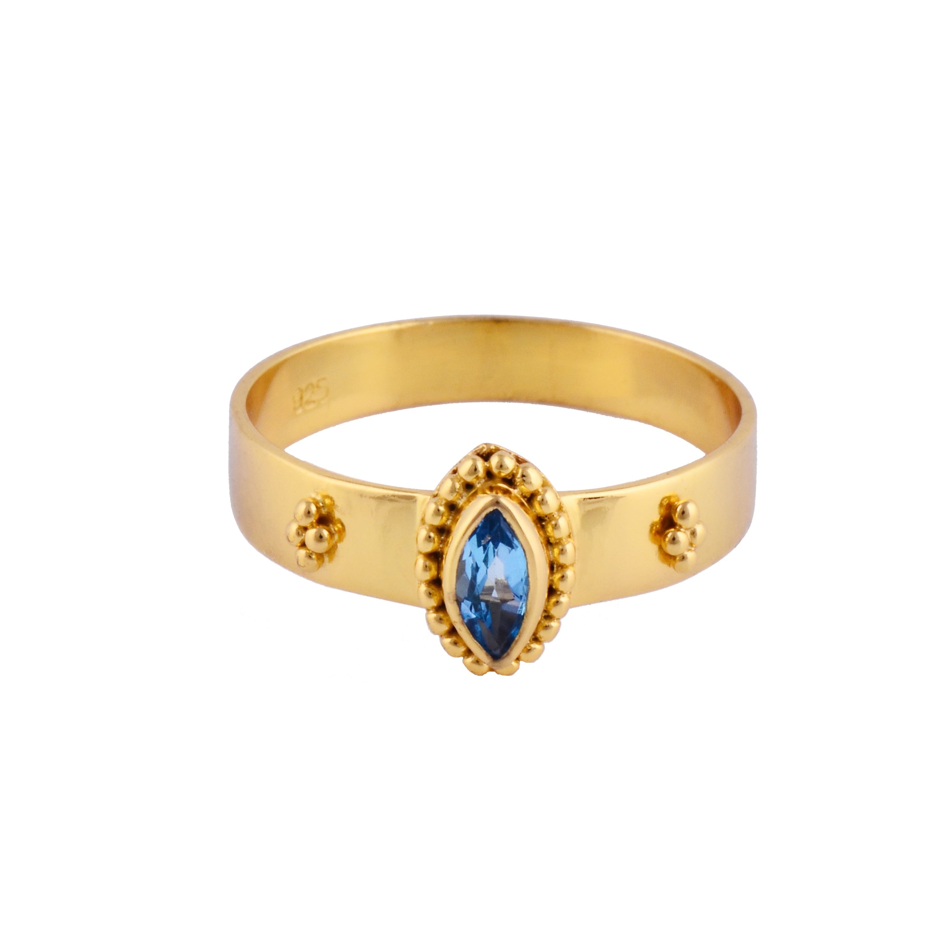 Women’s The Umalas Gold Vermeil Chunky Ring - Blue Topaz Cantik by Camilla