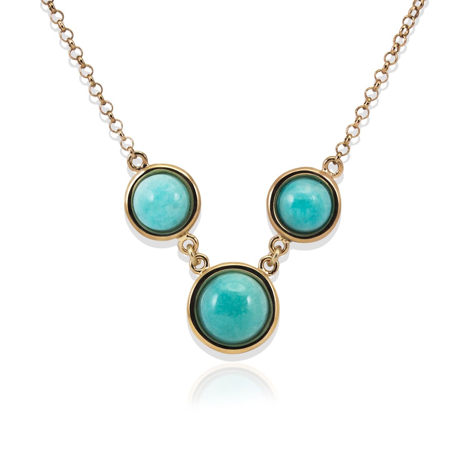 Women’s Green Satellite Rose Gold Vermeil Amazonite Necklace Vintouch Italy