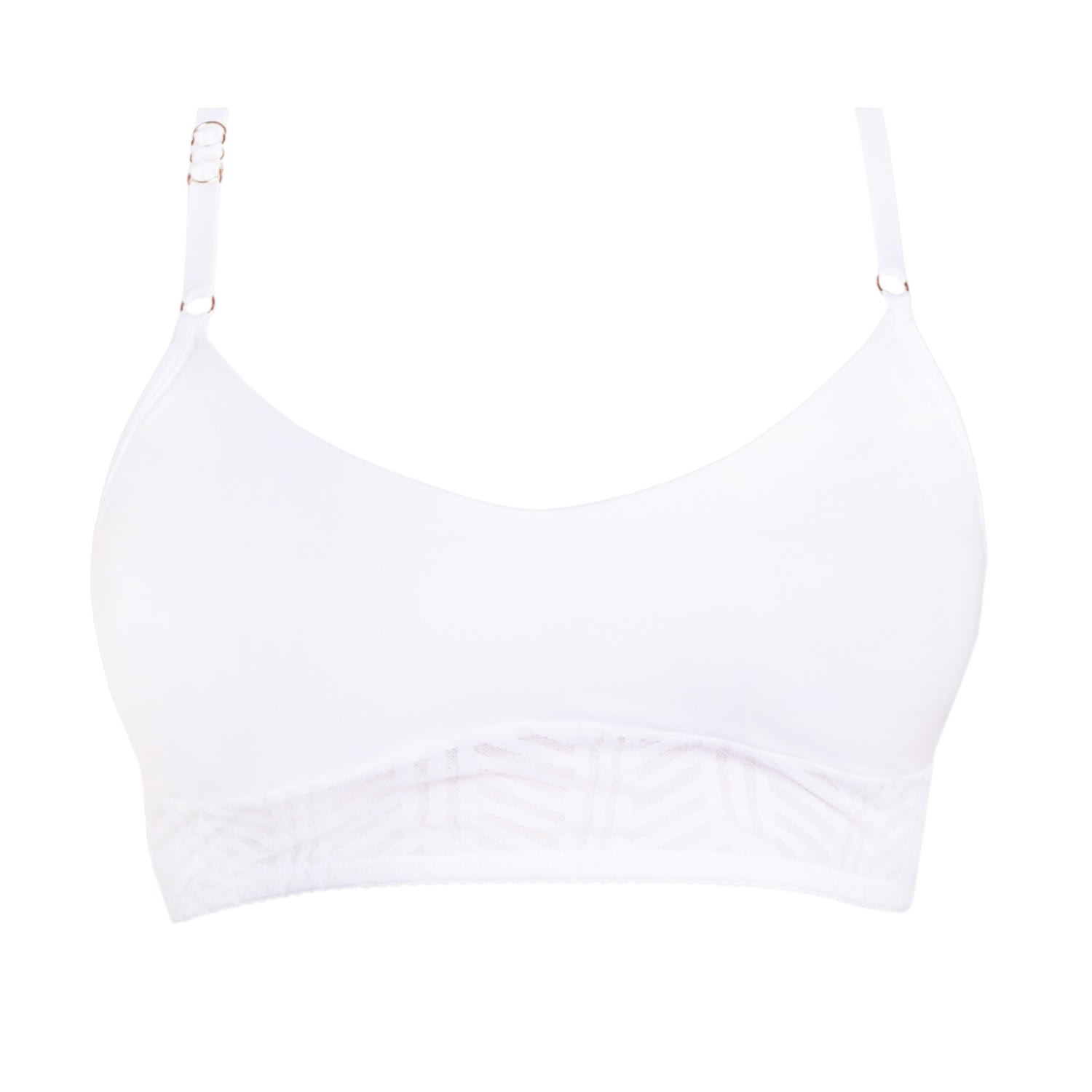 Women’s Assymetric Moonlight White Bralette Top Recycled Small Zelf Intimates