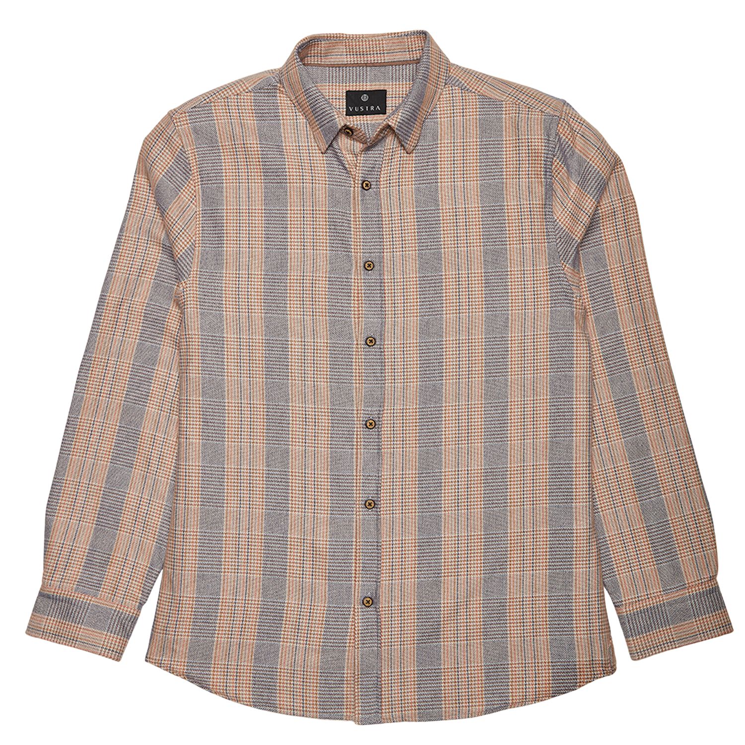 Men’s Khakhi Grey Check Medium Vustra