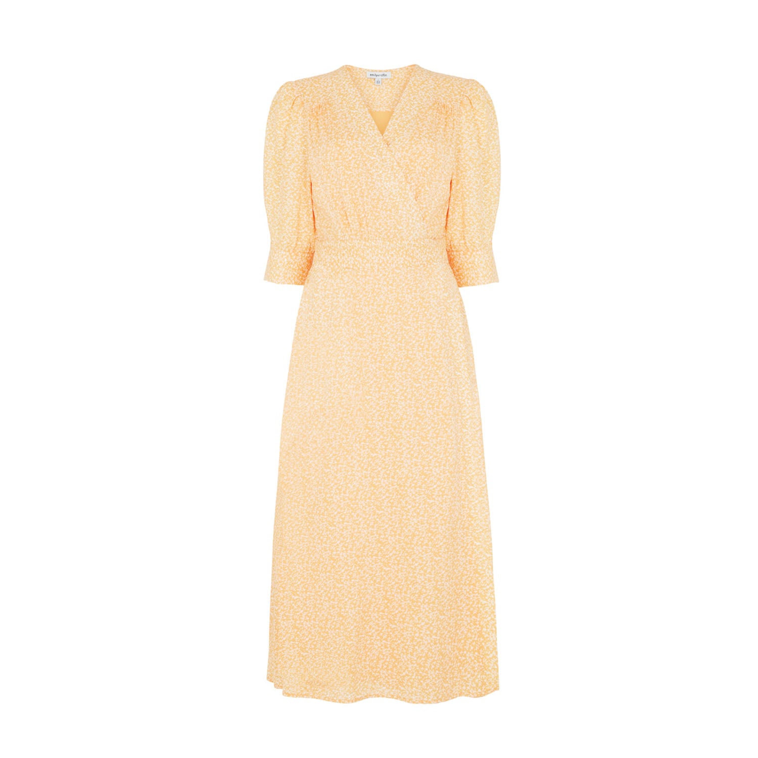 Women’s White / Yellow / Orange Marianna Darjeeling Ditsy Wrap Dress Extra Large Emily and Fin