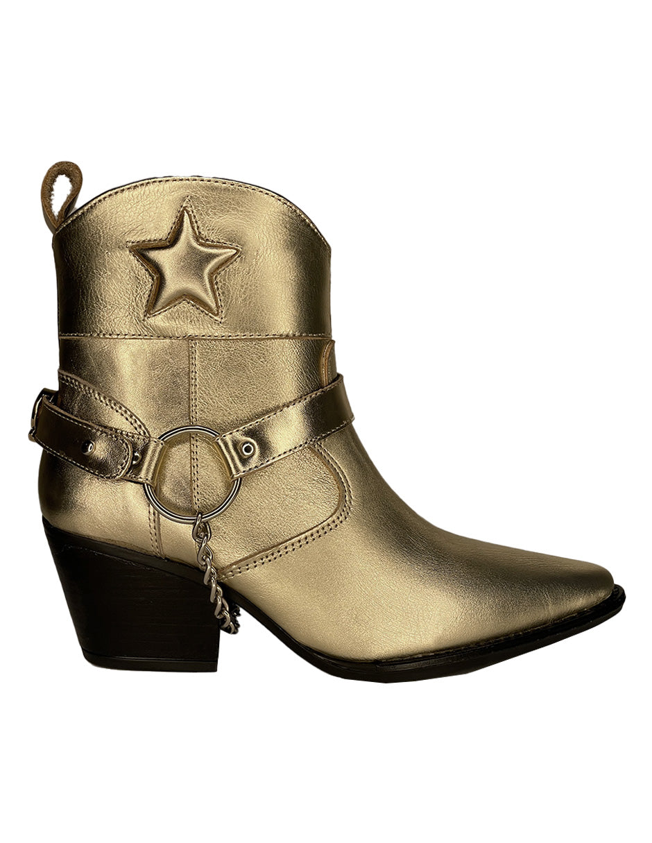 Women’s The Luciana Leather Boots-Gold 6 Uk Eln Choose Your Way