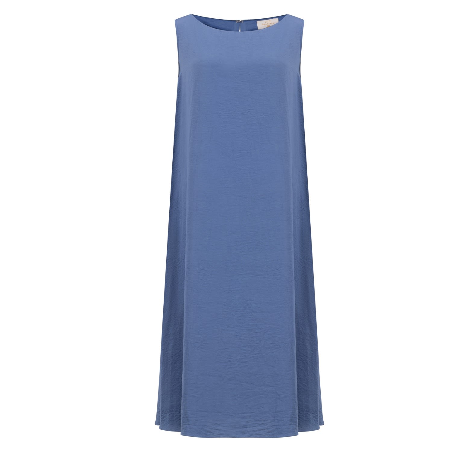 Women’s Sleeveless Long Dress In Textured Silk Crepe In Pacific Coast Color Small Azzalia