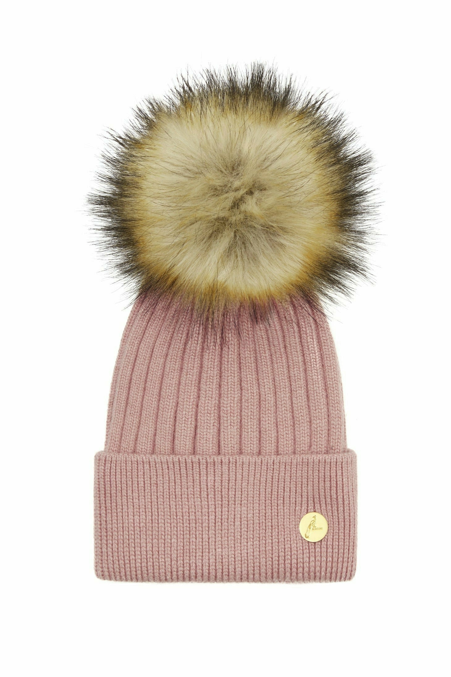 Women’s Neutrals Arundel Cashmere Pom Pom Hat - Blush One Size Hortons England