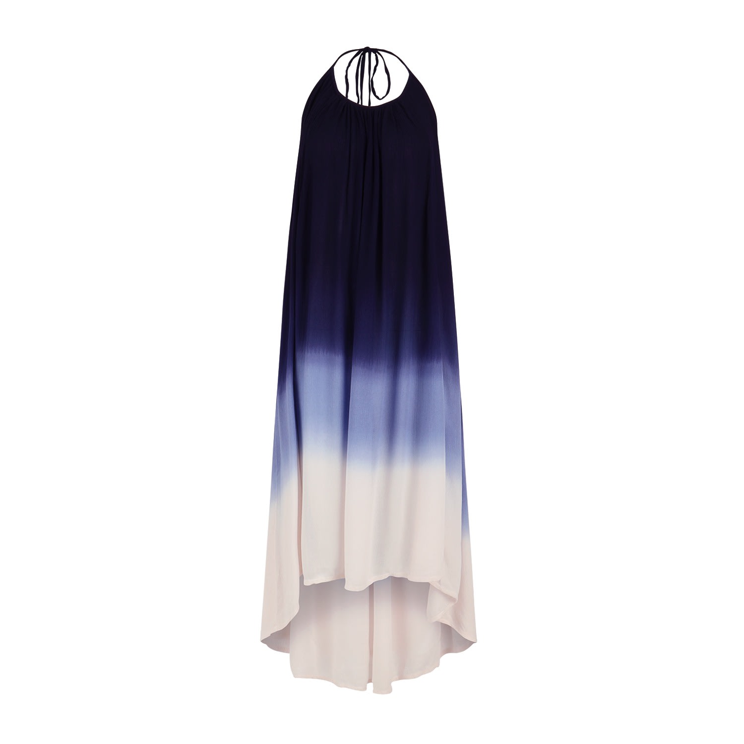 Women’s Catalina Halter Backless Maxi Dress - Dip Dye Ocean Blue L/Xl Rocking Gypsy