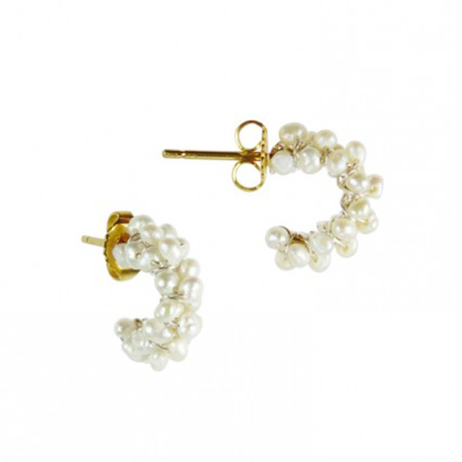 Women’s White Pearl Stud Earrings Mounir London