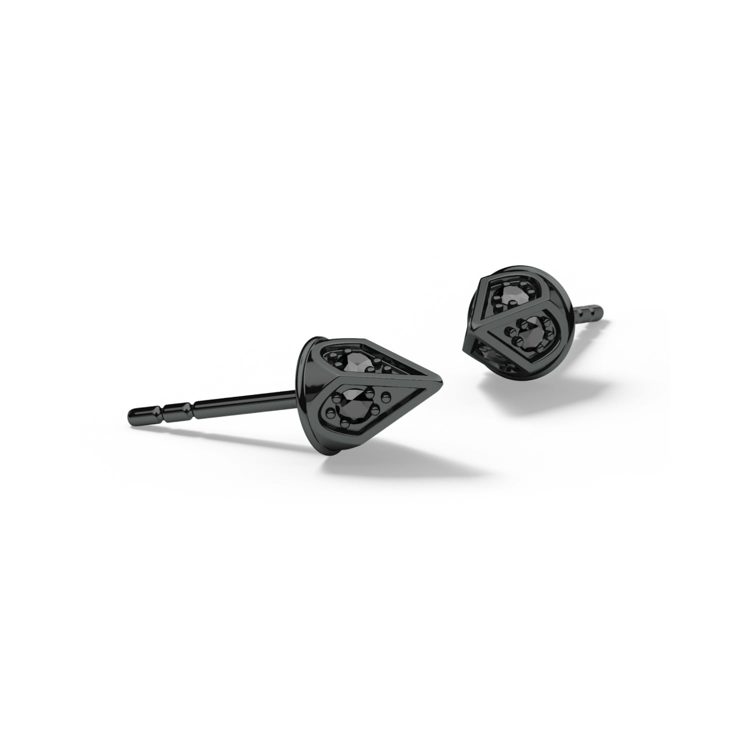 Women’s The Dagger Stud Earrings - Black On Black Ora Ana