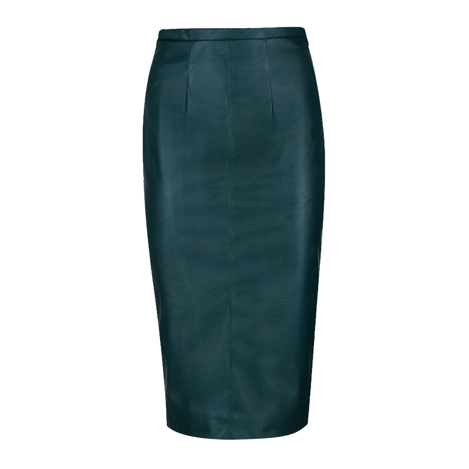 Women’s Dark Green Faux Leather High Waist Pencil Skirt Extra Small Conquista