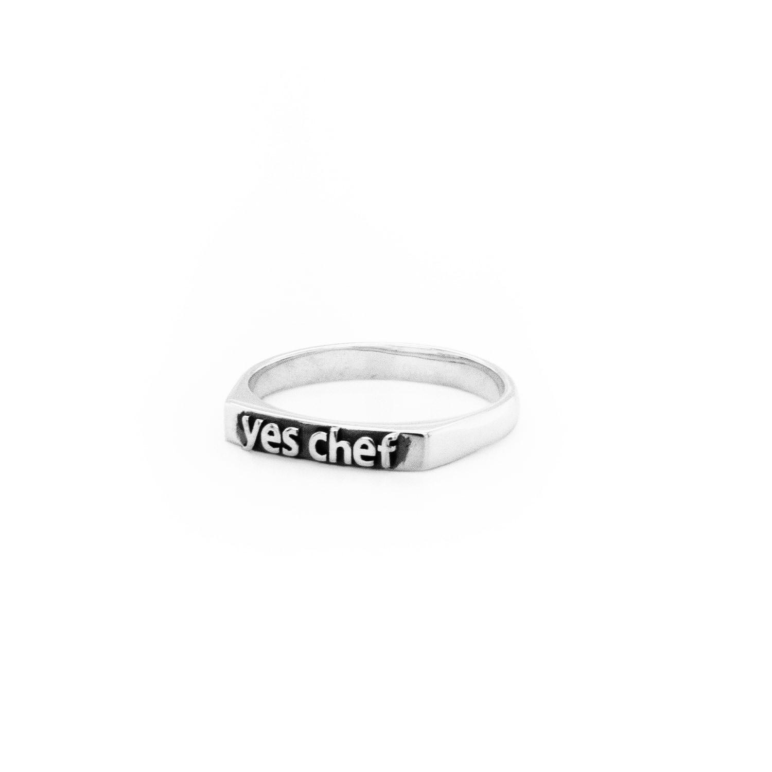 Men’s Silver Yes Chef Ring Ilah Cibis Jewelry