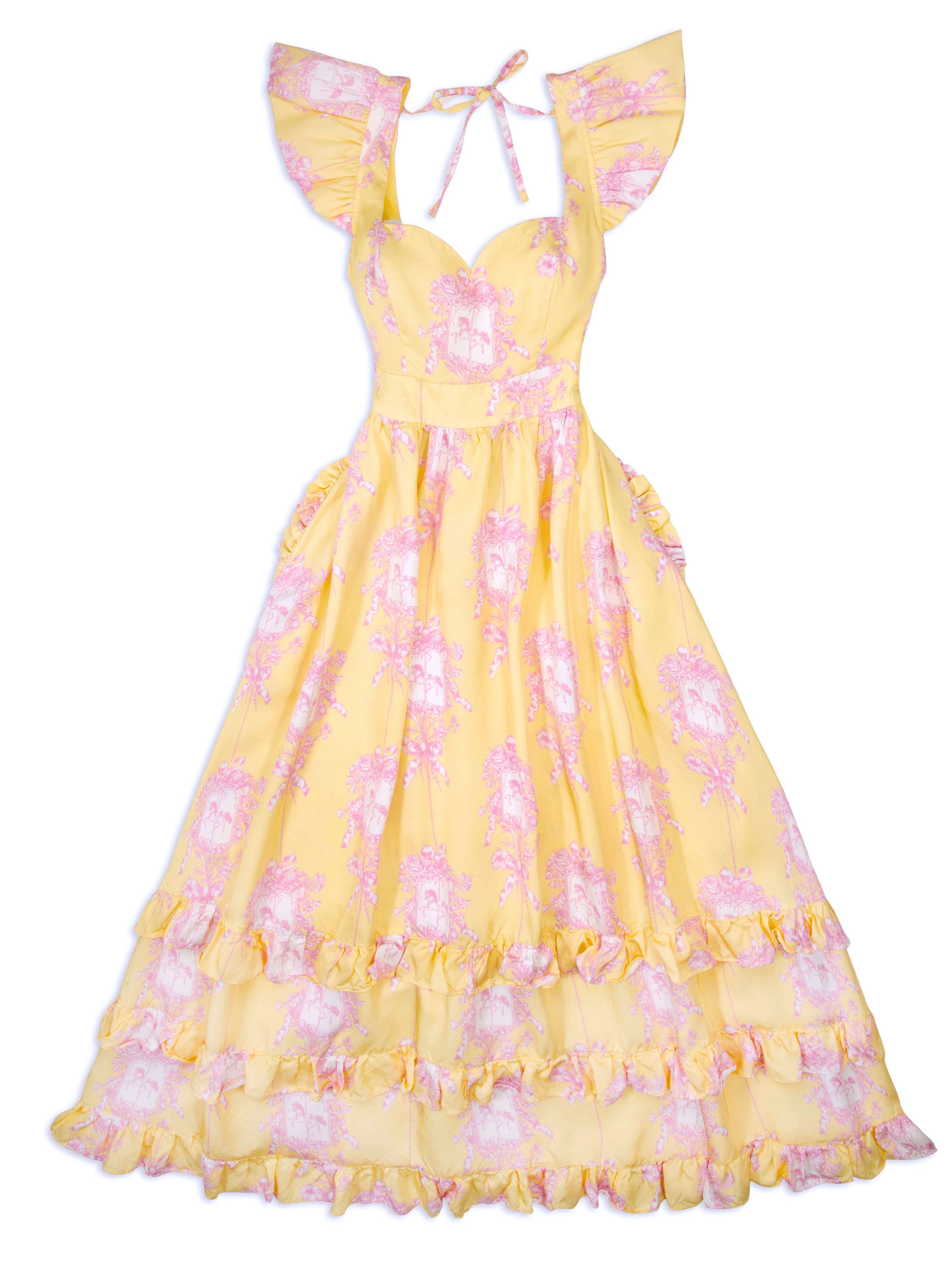 Women’s Yellow / Orange Yellow Carousel Fairytale Dress Large Poppy Angeloff