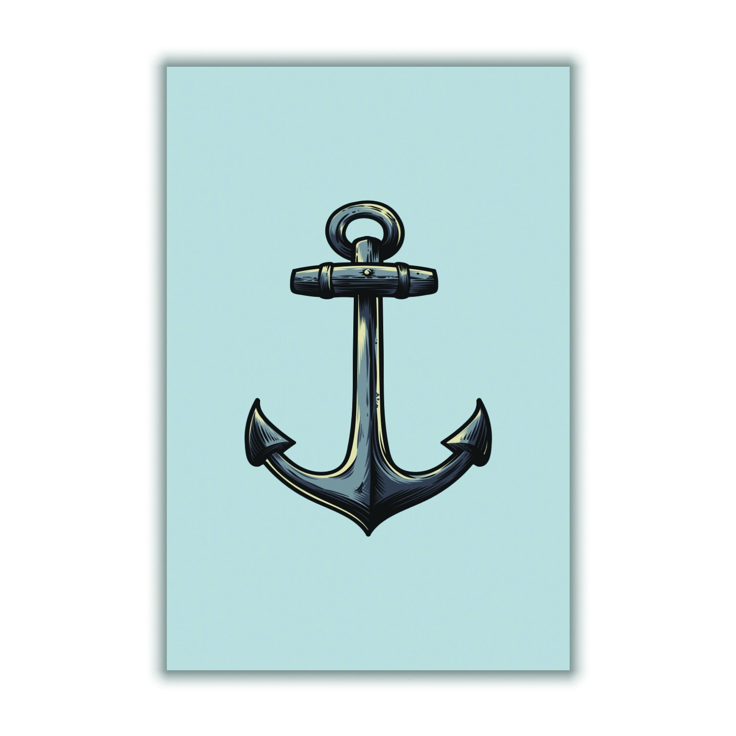 Grey Ship’s Anchor A3 297 X 420Mm Stanley Print House