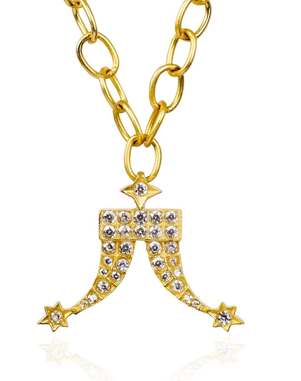 Women’s Gold Tiger Tooth Cz Pendant Necklace Lila Rasa
