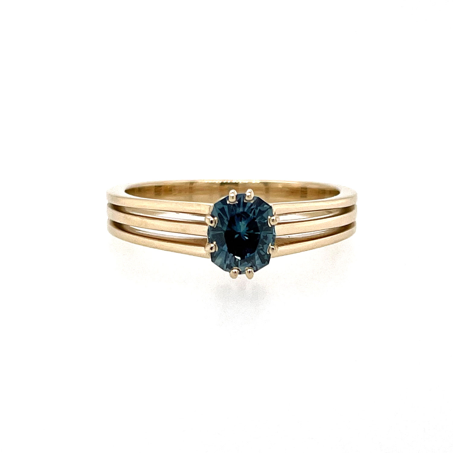 Women’s Gold Kalispell Montana Sapphire Ring Ilah Cibis Jewelry