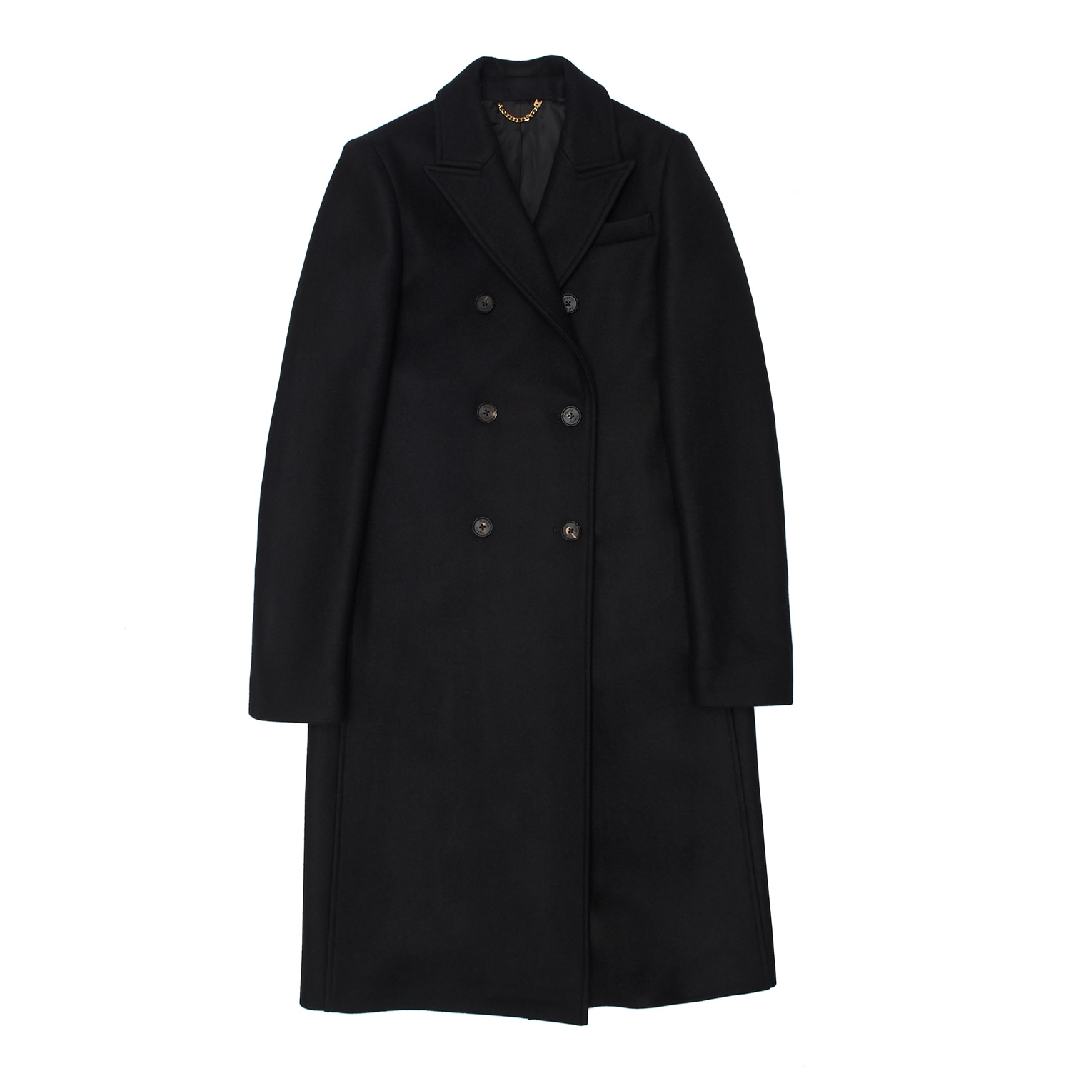 Women’s Black Double Breasted Cashmere And Wool Overcoat Large Hegarty