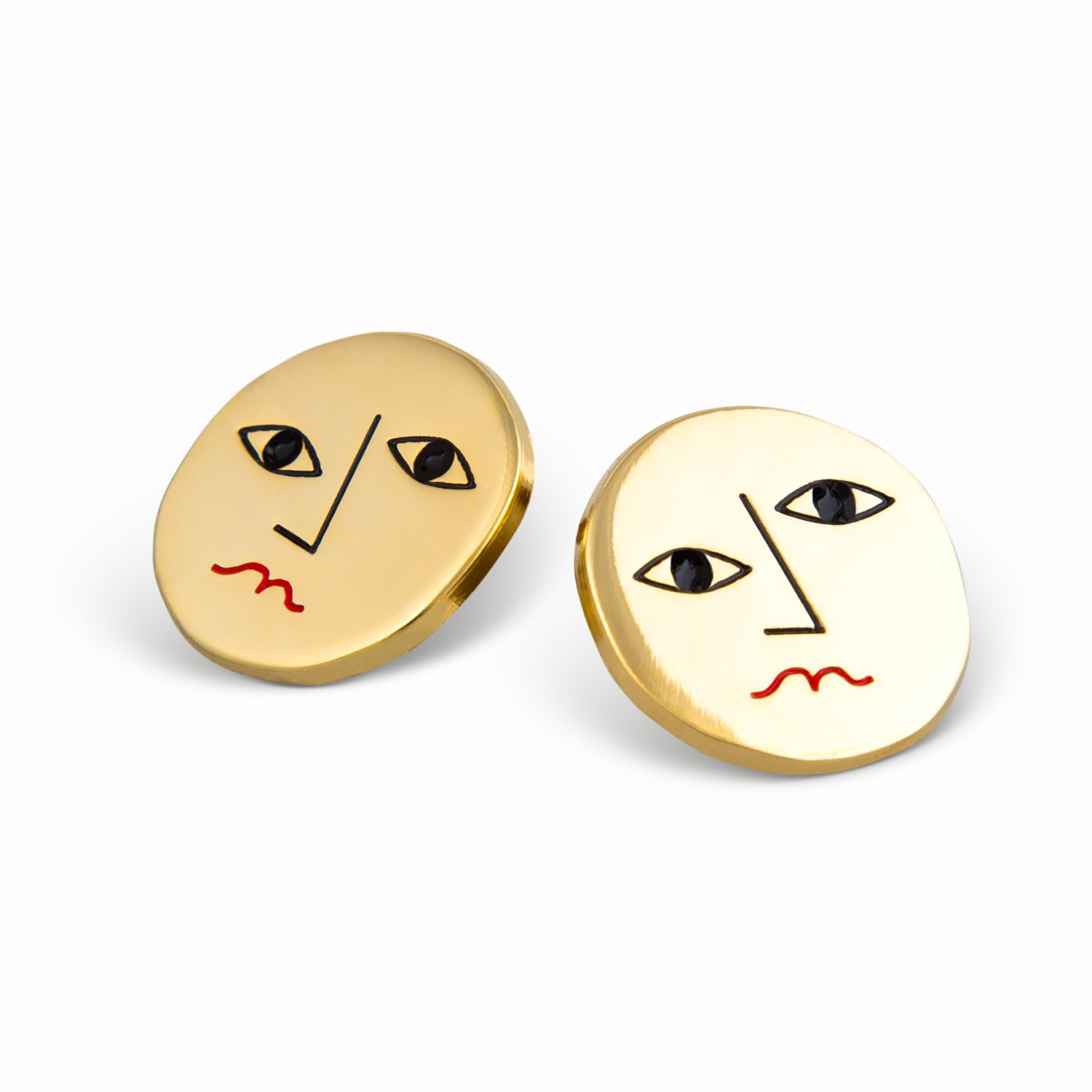 Women’s Gold Face Earrings Milk Tooth Ldn