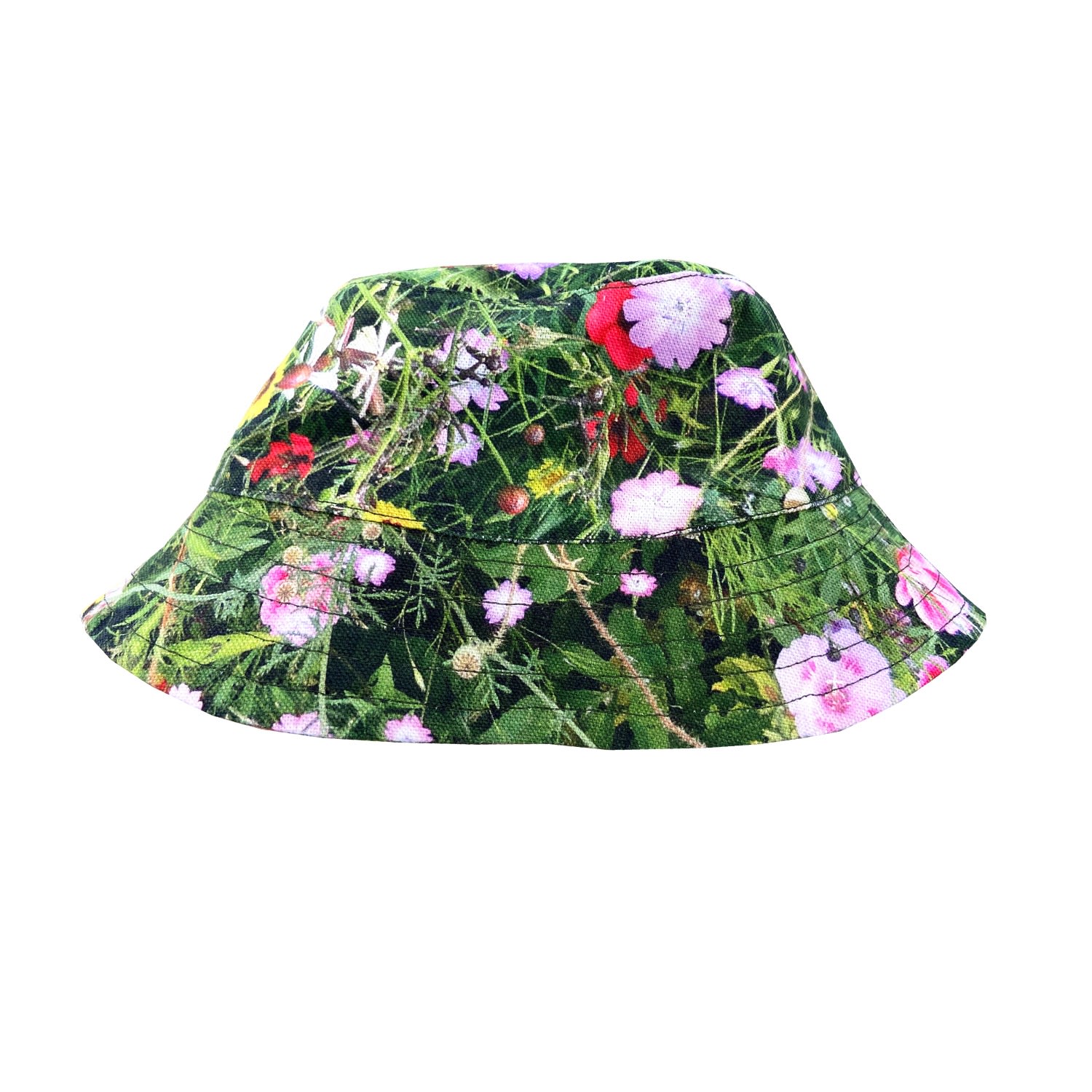 Women’s Unisex & Reversible Green Meadow Print Bucket Hat Quillattire