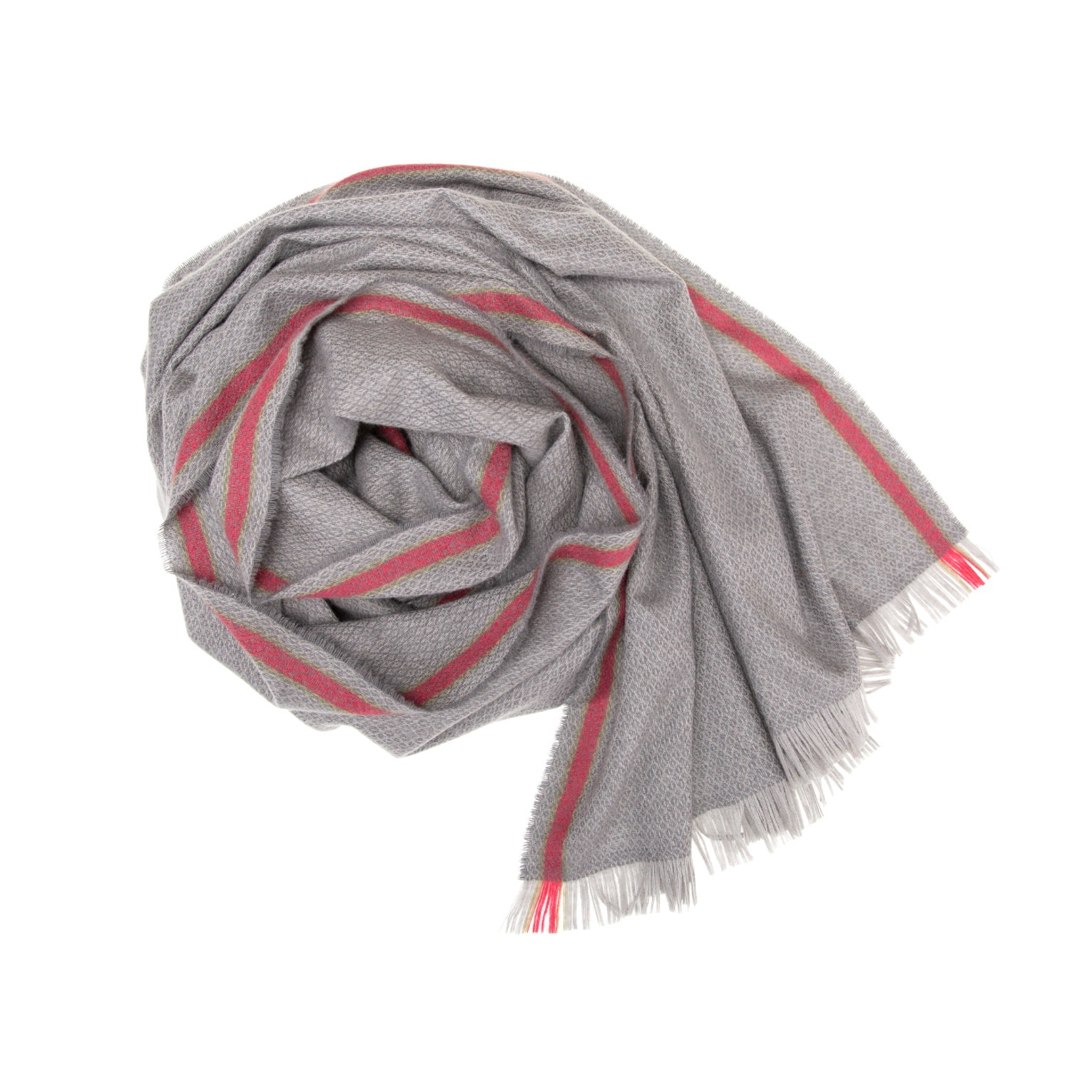 Women’s Grey / Red Talisker Diamond Grey Cashmere Scarf Kinalba