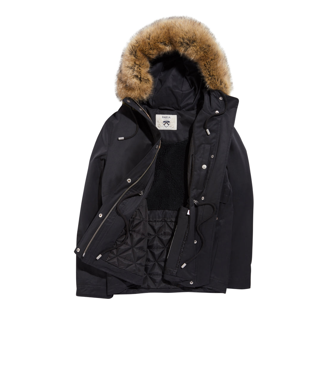 Women’s Wanderer Faux Fur Jacket - Black Extra Small Parka London