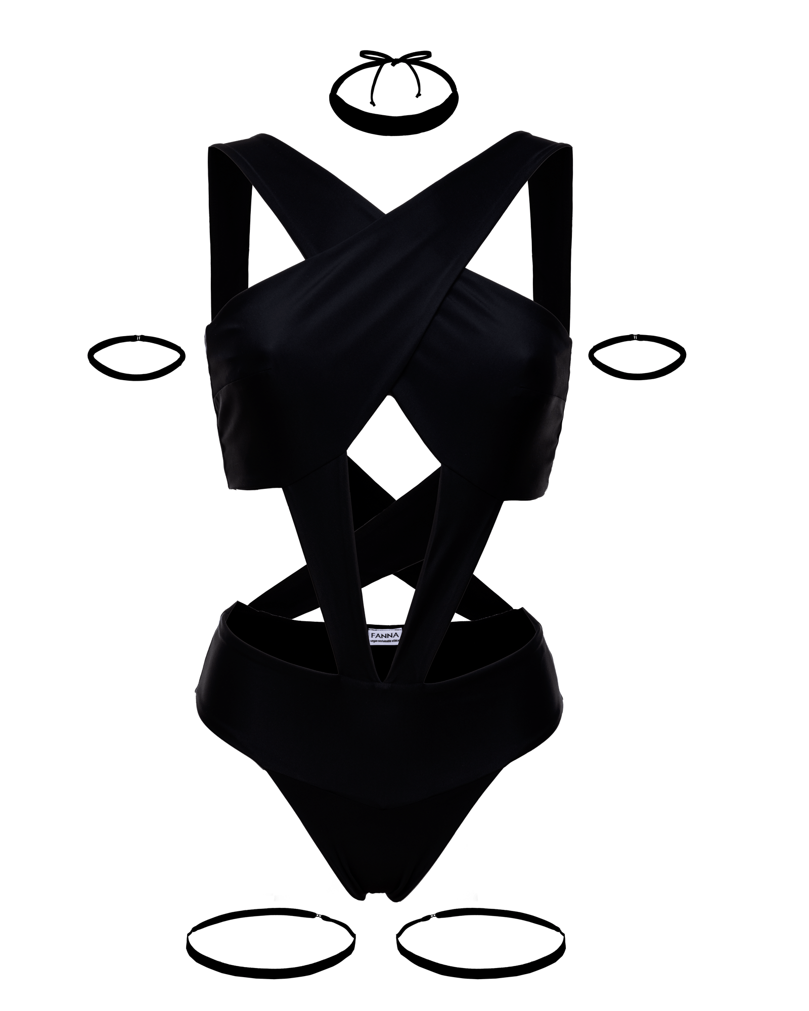 Women’s Rock Bodysuit - Black Extra Small Fanna - the Brand for Conscious Women