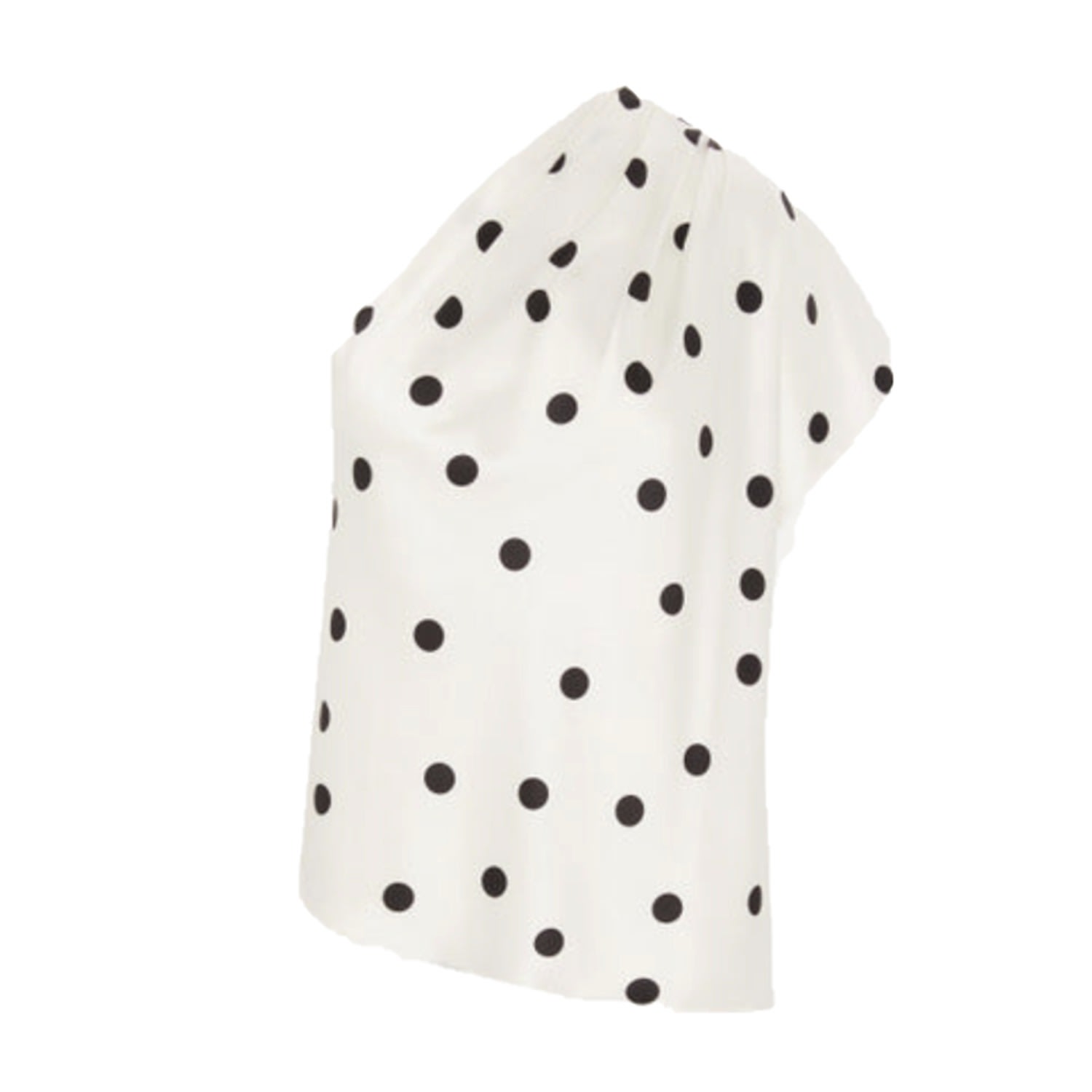 Women’s Emily Silk One-Shoulder Top - Polka Dot Small The Summer Edit