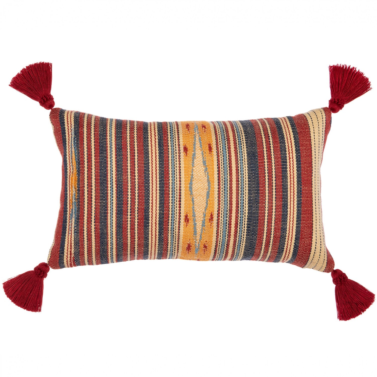 Red / Neutrals / Blue Neyshabour Rectangular Cushion By Mindthegap