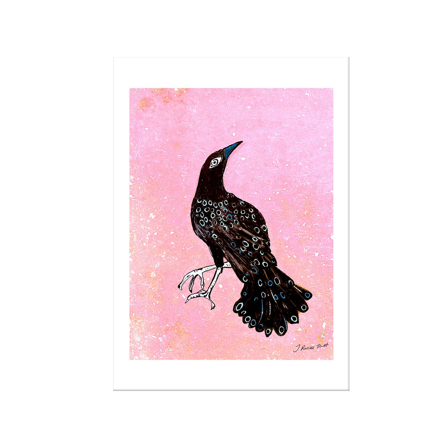 Raven Signed Print A4 210 X 297Mm Jessica Russell Flint