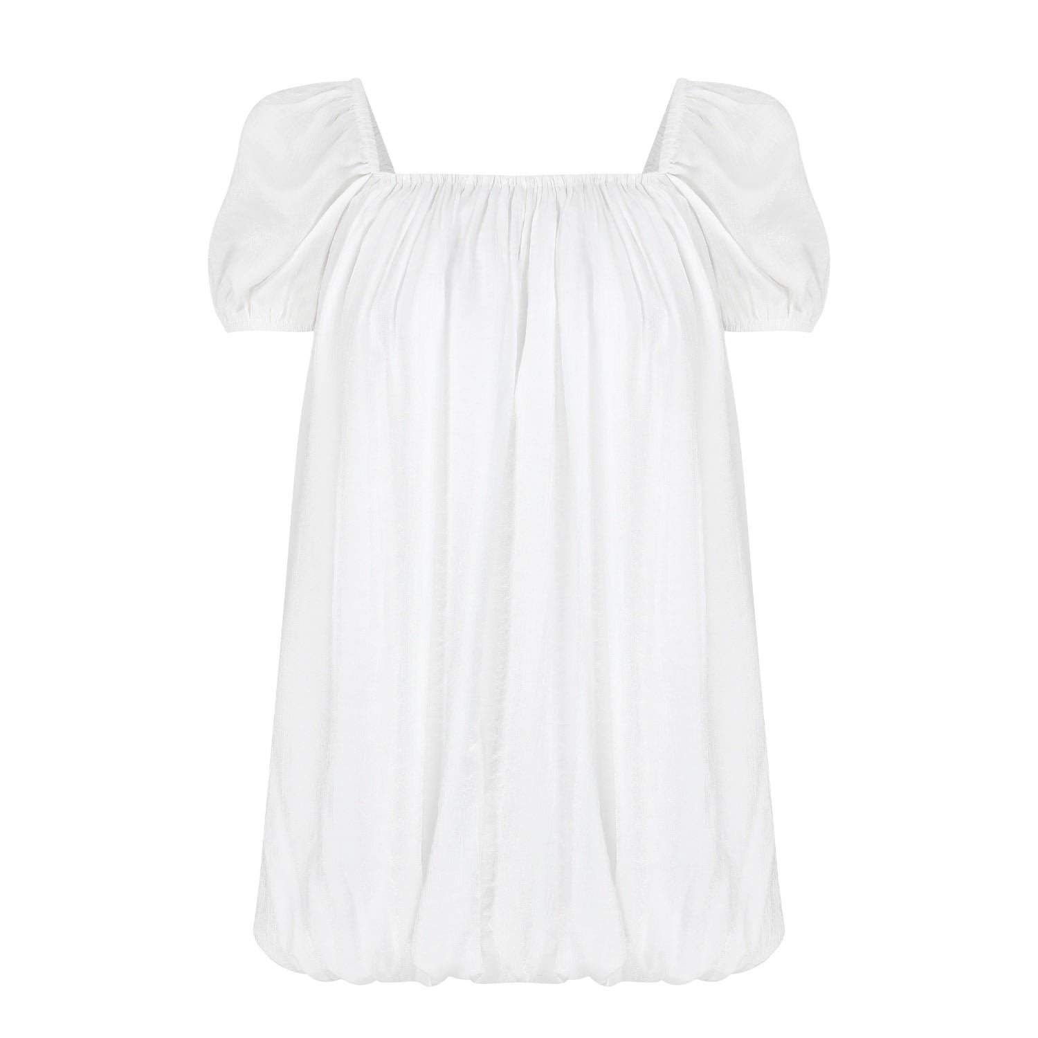 Women’s White Noma Viscose Mini Balloon Dress Medium Nazli Ceren