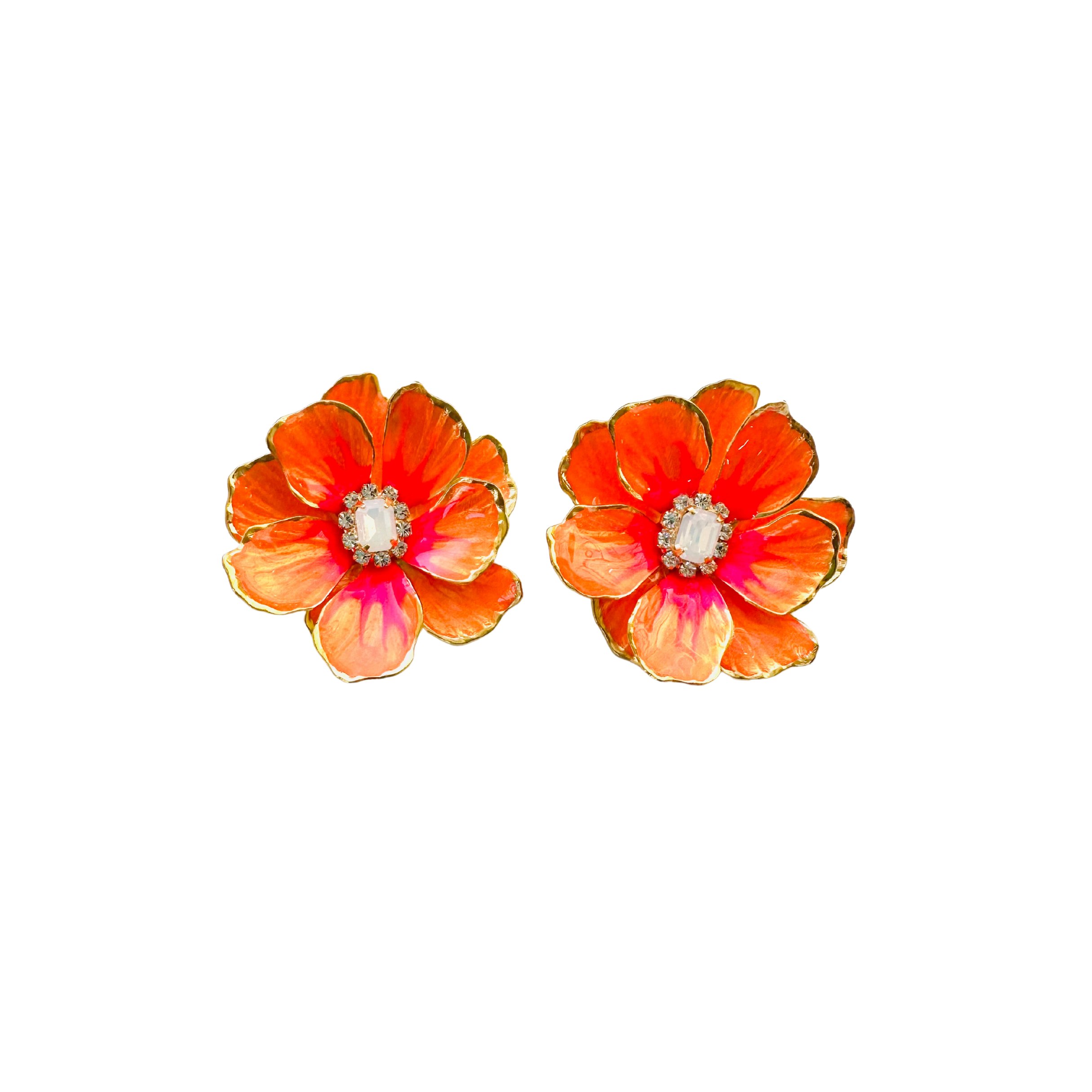 Women’s Yellow / Orange Jewel Box Florals In Neon Orange The Pink Reef
