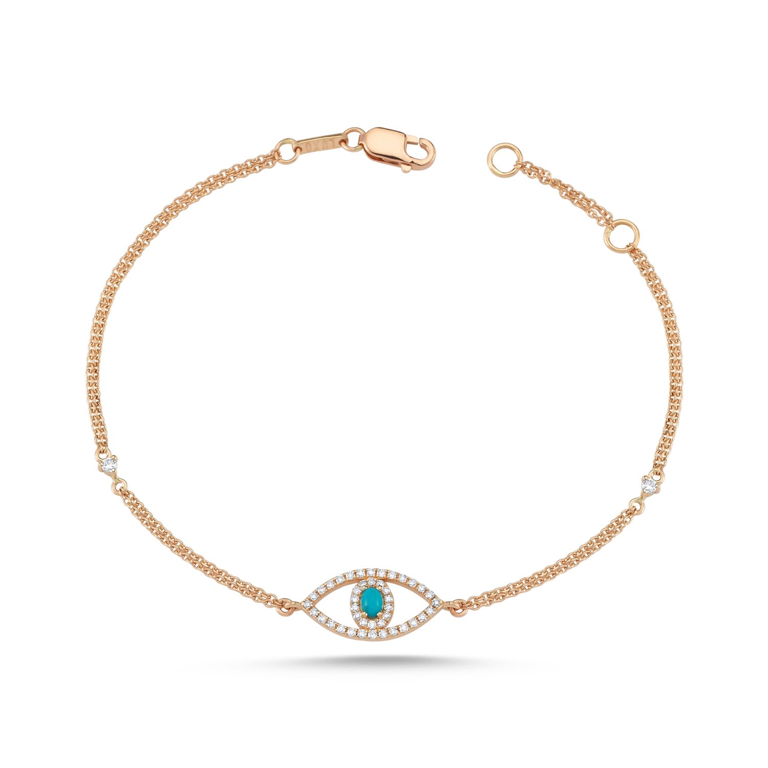 Women’s Eyeful Turquoise Diamond Rose Gold Bracelet Luxo Diamond