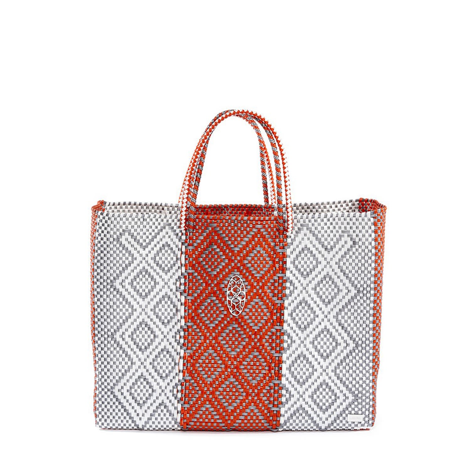 Women’s Silver Orange Book Tote Bag With Clutch Lolas Bag