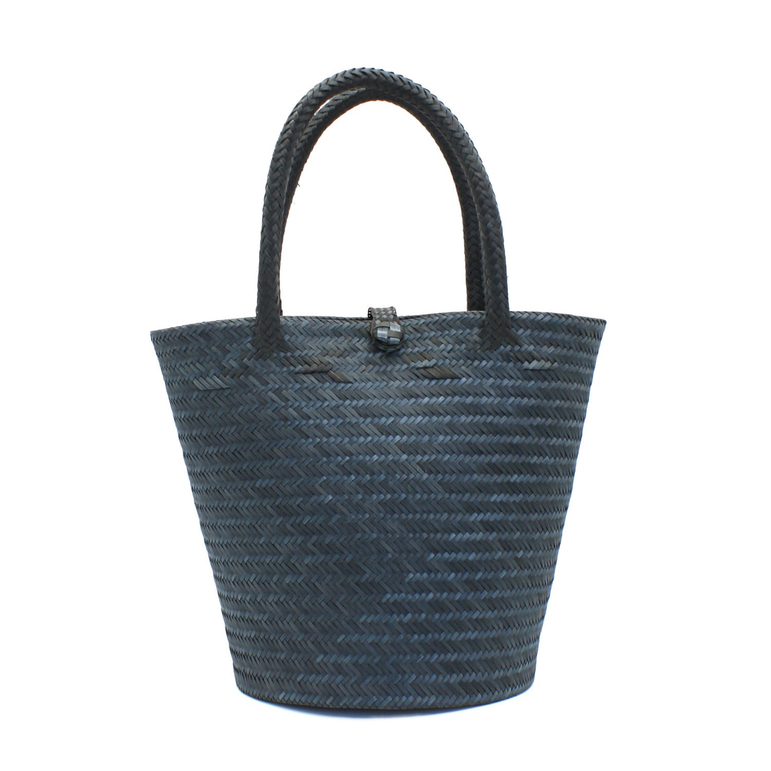 Women’s Black Luna Navy Mini Tote Straw Bag Washein