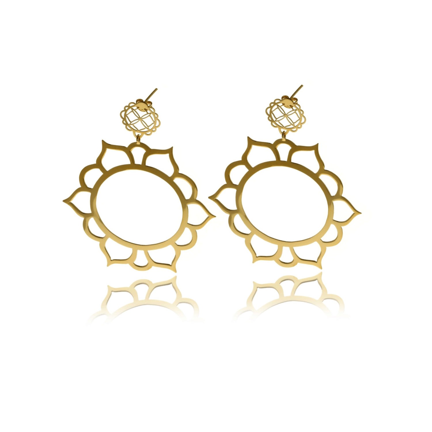 Women’s Sun Flower Gold Signature Earrings Georgina Jewelry