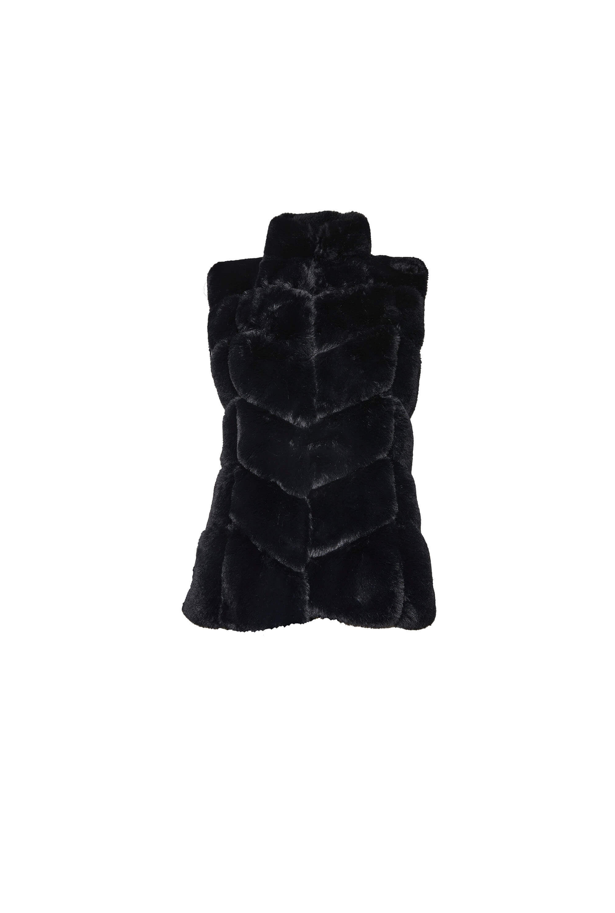 Women’s Ribbed Faux Fur Gilet Black Extra Large James Lakeland
