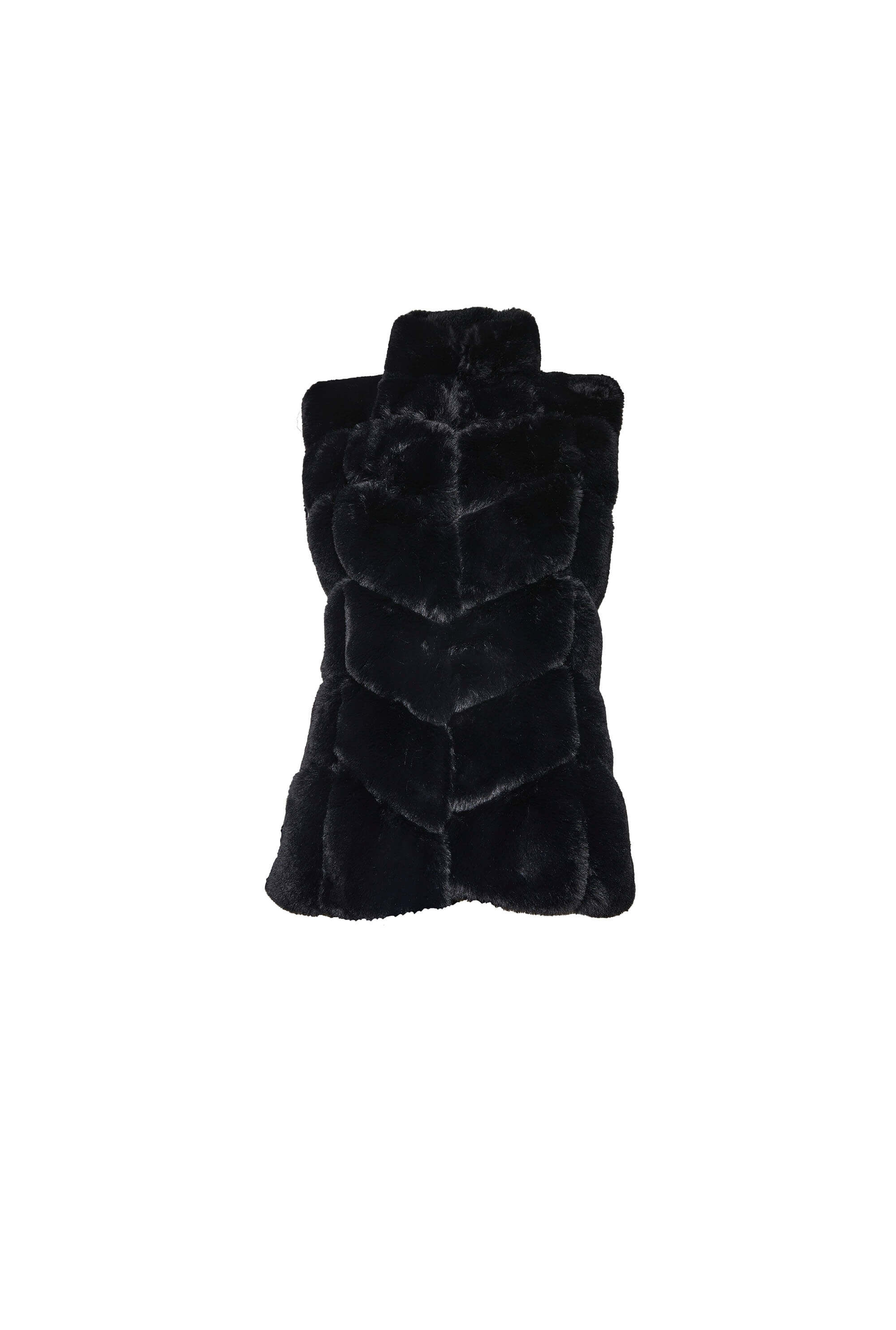 Women’s Ribbed Faux Fur Gilet Black Large James Lakeland