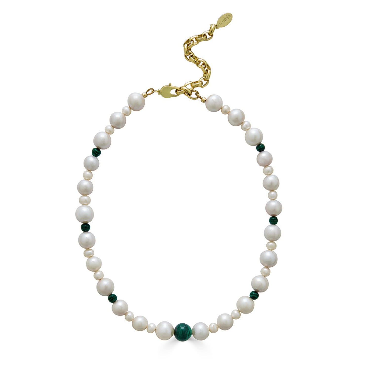 Women’s Green Olivia Freshwater Pearl And Malachite Necklace Rodela